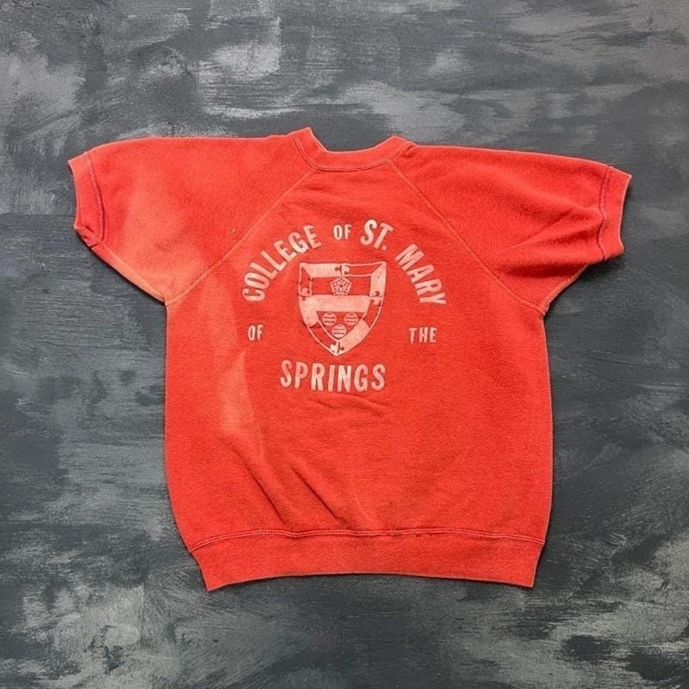 Vintage College Of St Mary Sweatshirt Mens Medium Red 1960s Springs